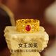 Chiba Jewelry Gold Pure Gold Cultured Ruby and Moissanite Ring Elegant Retro Hand Jewelry Girl Birthday Gift for Girlfriend Pure Gold Ring/Support More Refund or Less Replenishment 4.31g No. 12