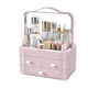 Cosmetics storage box Internet celebrity dust-proof storage rack drawer-type desktop skin care products home lipstick dressing table extra large thickened pink three drawers extra large capacity