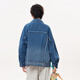 MOVEUP 2025 winter new style.FUN series pure cotton lapel metal buckle pocket denim jacket for women denim blue M