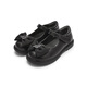 Balabala children's shoes girls princess shoes retro literary small leather shoes spring and autumn children's performance shoes bow shoes black 90001 28 (foot length 16.8-17.2/inner length 18.4)