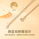 Old Fengxiang foot silver double butterfly necklace for women clavicle chain niche pendant birthday Chinese Valentine's Day gift to girlfriend and wife [classic brand gift box] * Hachikuang delivery/fast delivery