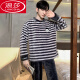 Langsha Coral Velvet Pajamas para hombres Autumn and Winter Style, además de terciopelo engrosado, set cálido de franela de franela de otoño ropa para el hogar K3887 L