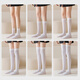 Enjoy itEnjoyit Summer Thin JK Socks Women's Spring and Autumn Mid-Stocks Black Over-the-Knee Stockings Short-Stage 20cm Black 4 Pairs One Size