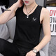 Playboy (PLAYBOY) high-end cotton vest men's trendy brand summer outfit sports hull vest thin ins vest casual sleeveless 11 sets - M9224 black + M9793 light blue M [Suggestion: 85 Jin [Jin equals 0.5 kg] to 100 Jin [Jin equals 0.5 kg]]