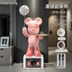 British high-end starry sky lamp karaoke audio violent bear ornaments large large floor-standing TV cabinet next to the sofa high-end light luxury pink large total height 139.5cm
