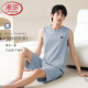 Langsha (langsha) chaleco de algodón puro pijama sin mangas de pijama para hombres nuevos talas grandes se pueden usar afuera de ropa casera traje para hombres de verano 13657 l