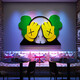 Internet-Prominente Check-in Layout Live-Rundfunkraum Hintergrund Ornamente Bar Industrial Style Wandaufkleber Szenen Dekoration Grill Kreativität 15693 Sesame Street 01-10mm Kirschbrett klein