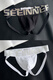 2 pairs of thong men's double underwear pure white boys U convex bag sexy back empty triangle shorts head 612 (black + white) M90-110Jin Jin is equal to 0.5 kg