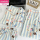 
Modal three-piece pajamas for women for summer short-sleeved trousers 2025 new thin cute women cloud cotton can be worn outside 9922# cloud cotton three-piece set M