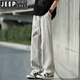 JEEP SPIRIT summer ice silk pants men's thin style 2025 new trendy loose straight pants men's breathable casual quick-drying trousers men K6636 military green L about 110~130Jin [Jin equals 0.5 kg] can be worn