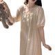Camisón de manga corta con algodón de algodón de algodón de algodón de color sólido para mujeres en verano estilo dulce princesa suelto y se puede usar fuera de ropa casera y671# albaricoque xl