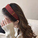 Autumn and winter widened woolen headbands for women 2025 new style pressed hair wash hairpin letter style high-end headband wine red