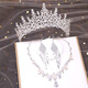 
ShiJUN Adult Gift Crown Three-Piece Set Bridal Headdress Wedding Dress 2025 New Wedding Accessories Wedding Necklace Wedding Birthday King Golden Crown + Earrings Hook (Gift Box Package)