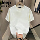 Jeep (JEEP) summer short-sleeved T-shirt for men summer new casual sports fashion half-sleeved round neck loose t-shirt top Gentleman black 848 3XL 150-170Jin [Jin equals 0.5 kg]