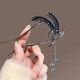 Red makeup Nuo high-end blue wheat ear hairpin for women new Chinese Hanfu cheongsam U-shaped hairpin back of the head rocking plate hairpin F3459 blue wheat ear-U-shaped hairpin