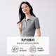 Eifli (eifini) Eifli versatile casual POLO neck slim sweater for women 2025 summer new commuter top for women Shentan gray S 80-105Jin [Jin equals 0.5 kg]