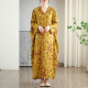 
Su-ordered 2025 summer new styles and multiple colors and vacation style loose large size women's V-neck retro long dress 9755# green one size