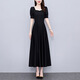 Pier Cardin Black Simple Nouvelle robe pour femmes 2025 Été Nouveau tempérament mère grande taille de taille en milieu de taille jupe tendance 7170 court M