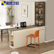 Pupan Cream mittelalterliche Ecke Küche Middle Island Tisch Wohnzimmer Doppelseitige Partitionsbar integrierter Essschrank Aufbewahrungsschrank 8G374 Style 12 (keine Lichter und keine Hebebeluche) 1478*60