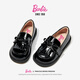 Barbie Girls Leather Shoes Spring and Autumn Little Girls Black Leather Shoes Girls Loafers Soft Soled Small Leather Shoes DA6720 Black 36
