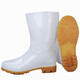 Bottes de pluie blanches Résissionnaires à l'huile Acide-alkali-résistant Bottes sanitaires Boeuf Tendon Bottom Water Chaussures Bottes de pluie de travail blanc non glissé 3 jours Bottes de pluie à tube courte 38
