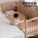 Muebles para niños Genji Wooden Muebles para niños Cama de empalme infantil Madera sólida completa con barra de guardiatura Bebé Multifuncional La cama pequeña puede levantar el artefacto de la cama de la cama de 0.8 metros de la cama de empalme + colchón (8 cm de espesor J115)
