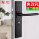 
Yuema 304 stainless steel bedroom door lock set without modification hole indoor room door universal household solid wood door lock black hole distance 121195MM lock body 13559 tongue