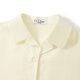 ELLE KIDS children's clothing French embroidered short-sleeved shirt for girls summer new Cuban collar vacation style top, goose yellow 160 (S)