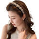Korean style high skull headband for women, face wash non-slip headband 2025 new anti-slip toothed hairpin headband 1# black fine glitter rhinestone headband