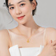 Chow Tai Sang Gold Necklace Crushed Ice Four-leaf Clover Gold Necklace Women's Valentine's Day Gift for Girlfriend Wife Mom Birthday Gift Pure Gold About 1.15-1.25g + Free S925 Silver Chain/Gift Box