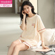 MODAL 2025 Nouveau pyjamas pour femmes, shorts en coton pur d'été, style printemps et automne, style d'été et d'été, peut être porté à l'extérieur de la maison de vêtements à la maison zh-9885 # shorts M (80-100jin [Jin est égal à 0,5 kg]))