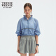 Teenie Weenie Bear Women's Jacket 2025 Summer New Lightweight Comfortable Fashion Short Stand Collar Top Blue S