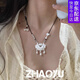 Chaoyu pure silver 999 Pisces koi lock necklace women's safety lock icing on the cake longevity lock necklace pendant Chinese Valentine's Day gift 999 pure silver koi necklace black rope