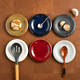 Aoki Shangci American retro ceramic spoon holder hot pot spoon holder public holder kitchen spatula rice spoon holder storage plate soup spoon colander separate syinai dark red