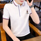 CZCM LUMBRE LUXE LUXE MARQUE POLO POLO à manches courtes pour le t-shirt masculin Collier décontracté Business Top Summer New Style CC866 Black Knight 3xl (150-165Jin [Jin est égal à 0,5 kg]))