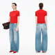 JNBY [Same Model in Shopping Mall] 25 Autumn New Product Jeans Loose Casual Banana 5P9E12530 995/Denim Wash Blue XS