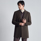 Angel Bird Men's Wool Coat Business Formal Patch Collar Wool Coat KEBS243032U Walnut Brown 52