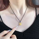 Iosn gold rabbit necklace for women 999 pure gold small gold rabbit birth year zodiac rabbit transfer bead braided pendant for girlfriend gold rabbit necklace