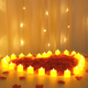 Anniversary surprise, romantic scene decoration, Valentine's Day confession, proposal candle, petal background arrangement in the bedroom, electronic candle light, 24 pieces, 100 pieces of free petals
