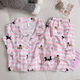 
S.SOFEA women's spring and autumn cute cartoon plaid cloud cotton pajamas home clothes set can be worn outside 826# pink plaid dog 170 M