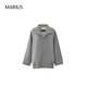 
MARIUS' Dry Silk Jacket' Mulberry Silk Low-key Luxury Old Money Texture Wrinkled Jacket Grandma Pants Gray [Coat] XS (Delivered at the latest 25 days)