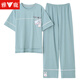 Yalu 2025 Sommerpyjamas Frauen reine Baumwoll-Hose Kurzarm Zwei-teilige süße und niedliche Student-Home-Kleidung Set NJR-7374 L 100-110jin [Jin ist 0,5 kg]
