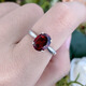CAJJ Francois 2.2 carat garnet ring 925 silver simple style 4 prong setting natural colored gemstone daily commuting gift Hong Kong 15#