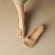 YRC Yierkang es muy hermoso ~ 2025 Sandalias versátiles informales de verano para mujeres Buces de pescado de color abierto Cake de esponja de pie a mitad y liviano Beige 35