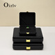 
Duobaoni light luxury jewelry box high-end leather jewelry display storage ring necklace earring box jewelry display gift box pendant/necklace box (black)-H15602