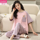 Un pyjamas de coton pur modal pour les femmes en été en été coton pur, un pantalon à manches courtes peut être porté à l'extérieur dans l'ensemble de vêtements pour la maison du printemps et de l'automne (pantalon à manches courtes) yzt-9716 m adapté à (80-100jin [Jin est égal à 0,5 kg]) usure