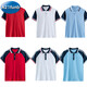 
A 21 FUNB school uniform short-sleeved T-shirt inner bottom shirt primary and secondary school POLO shirt top summer junior high school class suit 9901 white T-red collar [T-shirt] 170 cm