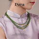 Dara Hetian jade necklace without black sun green jasper round bead chain for mother Chinese style clavicle chain birthday gift for girlfriend