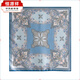 Hengyuanxiang 2025 Sinn 53 cm Maulbeerbeerbeschalel Seidenschal gebundener Hals Frauen modische und vielseitige quadratische Schalblinse Blue Graffiti Linien 53*53 cm