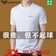Emporio Armani Ea7 Armani Camiseta de manga corta de algodón puro para masculino nuevo cuello redondo de cuello redondo de altura